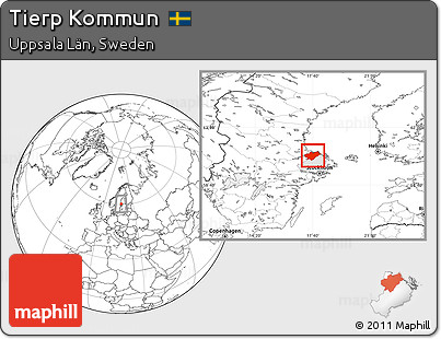 Blank Location Map of Tierp Kommun, highlighted parent region