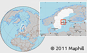 Gray Location Map of Tierp Kommun, highlighted country, within the entire country
