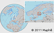 Gray Location Map of Tierp Kommun, highlighted parent region, within the entire country