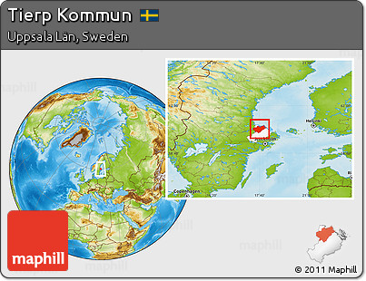 Physical Location Map of Tierp Kommun, highlighted parent region