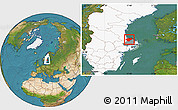Satellite Location Map of Tierp Kommun, highlighted country, highlighted parent region