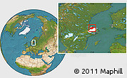 Satellite Location Map of Tierp Kommun, highlighted parent region