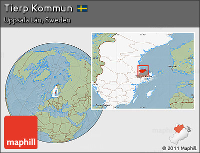 Savanna Style Location Map of Tierp Kommun, highlighted country, highlighted parent region, hill shading