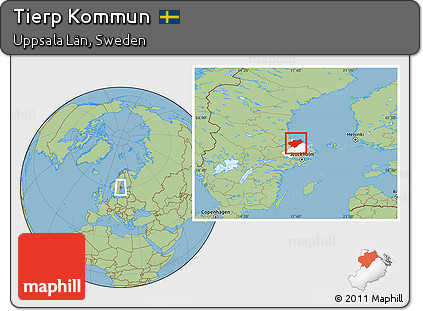 Savanna Style Location Map of Tierp Kommun, highlighted parent region
