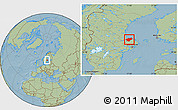 Savanna Style Location Map of Tierp Kommun, hill shading