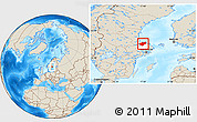 Shaded Relief Location Map of Tierp Kommun, highlighted parent region