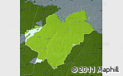 Physical Map of Tierp Kommun, darken