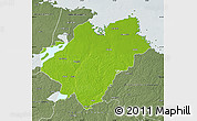 Physical Map of Tierp Kommun, semi-desaturated