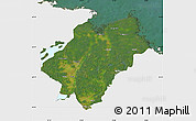Satellite Map of Tierp Kommun, single color outside