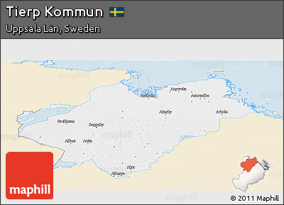 Classic Style Panoramic Map of Tierp Kommun, single color outside