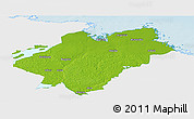 Physical Panoramic Map of Tierp Kommun, single color outside