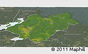 Satellite Panoramic Map of Tierp Kommun, semi-desaturated