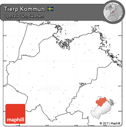 Blank Simple Map of Tierp Kommun, no labels