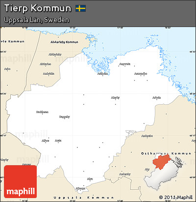 Classic Style Simple Map of Tierp Kommun