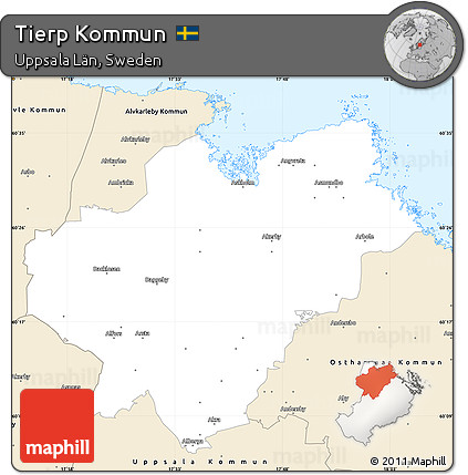 Classic Style Simple Map of Tierp Kommun