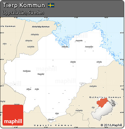 Classic Style Simple Map of Tierp Kommun