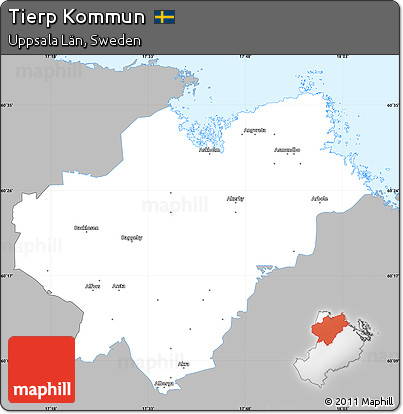 Gray Simple Map of Tierp Kommun, single color outside