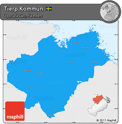 Political Simple Map of Tierp Kommun, single color outside