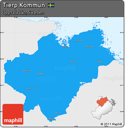 Political Simple Map of Tierp Kommun, single color outside