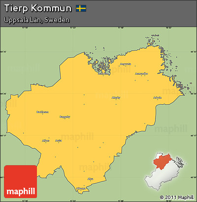 Savanna Style Simple Map of Tierp Kommun, cropped outside