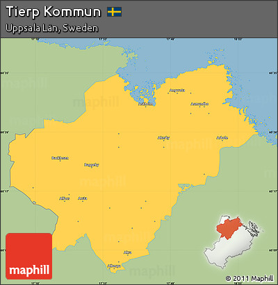 Savanna Style Simple Map of Tierp Kommun, single color outside