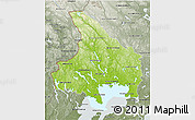 Physical 3D Map of Vármlands Län, semi-desaturated