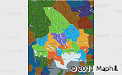 Political 3D Map of Vármlands Län, darken