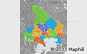Political 3D Map of Vármlands Län, desaturated