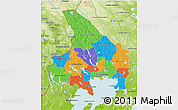 Political 3D Map of Vármlands Län, physical outside