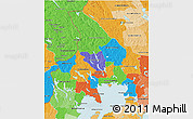 Political 3D Map of Vármlands Län, political shades outside