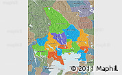 Political 3D Map of Vármlands Län, semi-desaturated