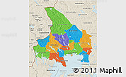 Political 3D Map of Vármlands Län, shaded relief outside