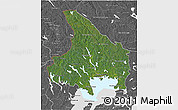 Satellite 3D Map of Vármlands Län, desaturated
