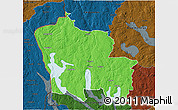 Political 3D Map of Arjäng Kommun, darken