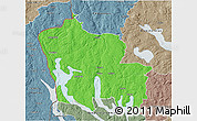 Political 3D Map of Arjäng Kommun, semi-desaturated