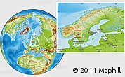 Physical Location Map of Arjäng Kommun, within the entire country