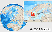 Shaded Relief Location Map of Vármlands Län, within the entire country