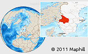 Shaded Relief Location Map of Vármlands Län, highlighted country