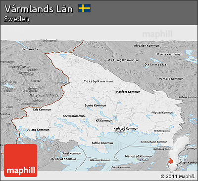 Gray Panoramic Map of Vármlands Län