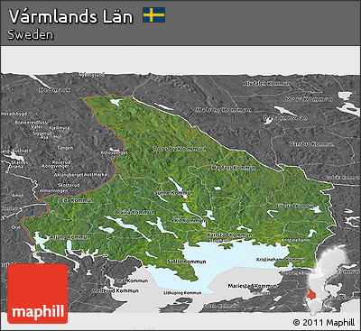 Satellite Panoramic Map of Vármlands Län, desaturated