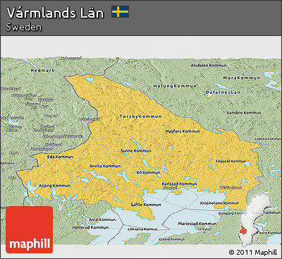 Savanna Style Panoramic Map of Vármlands Län