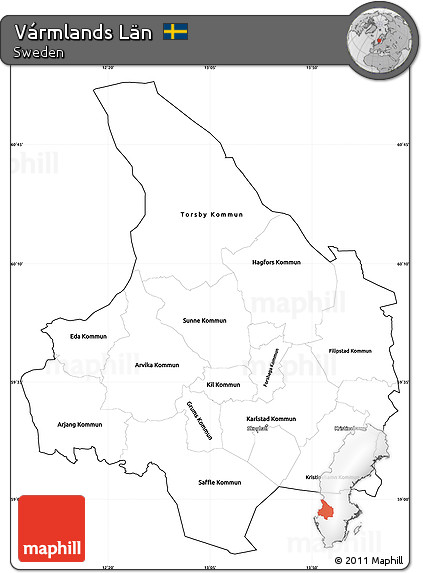 Blank Simple Map of Vármlands Län, cropped outside