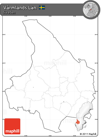 Blank Simple Map of Vármlands Län, cropped outside, no labels
