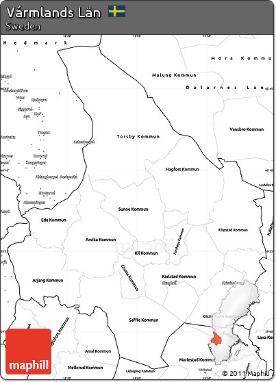 Blank Simple Map of Vármlands Län