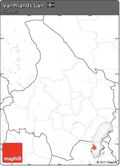 Blank Simple Map of Vármlands Län, no labels