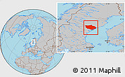 Gray Location Map of Örnsköldsvik Kommun