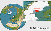 Satellite Location Map of Örnsköldsvik Kommun, highlighted country, highlighted parent region