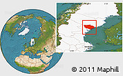 Satellite Location Map of Örnsköldsvik Kommun, highlighted country