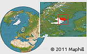 Satellite Location Map of Örnsköldsvik Kommun, highlighted parent region