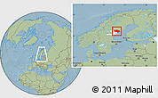 Savanna Style Location Map of Örnsköldsvik Kommun, highlighted parent region, within the entire country, hill shading